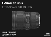 Canon EF 16-35mm f/4L IS USM EF16-35mm f/4L IS USM Instructions