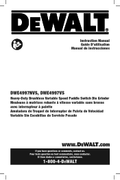 Dewalt DWE4997NVS Instruction Manual