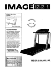 Image Fitness 12.2i Treadmill English Manual