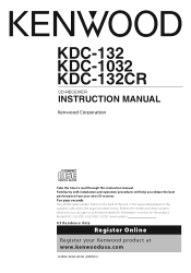 Kenwood KDC 132 Instruction Manual