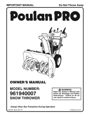 Poulan BLOWERS/THROWERS/961940007 User Manual