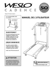 Weslo Cadence 5.0 Treadmill French Manual