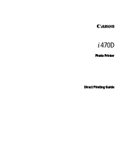 Canon I470D i470D Direct Printing Guide