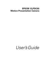 Epson ELPDC03 Motion Presentation Camera User Manual
