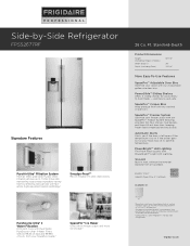 Frigidaire FPSS2677RF Product Specifications Sheet