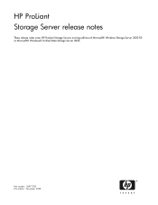 HP ML110 HP ProLiant Storage Server release notes (5697-7750, November 2008)