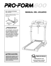 ProForm 600 Treadmill Spanish Manual