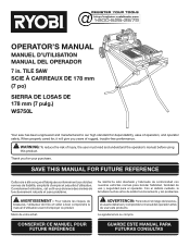 Ryobi WS750L Operation Manual