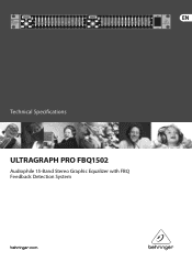Behringer ULTRAGRAPH PRO FBQ1502 Specifications Sheet