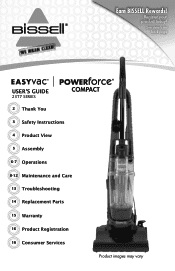 Bissell PowerForce Compact Vacuum 23T7V User Guide