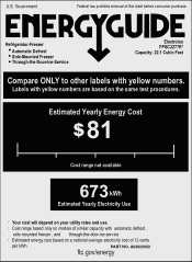 Frigidaire FPSC2277RF Energy Guide
