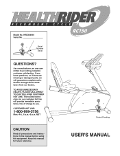 HealthRider Rc150 English Manual