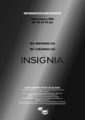 Insignia NS-55E480A13A Important Information (French)