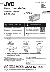 JVC GZ-E505B User Guide