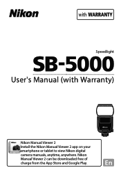 Nikon SB-5000 AF Speedlight Users Manual - English for customers in Europe