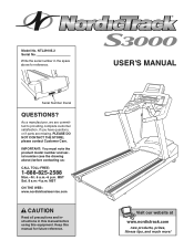 NordicTrack S3000 Treadmill English Manual