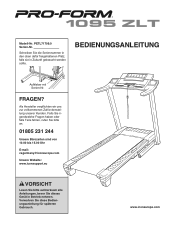 ProForm 1095 Zlt Treadmill German Manual