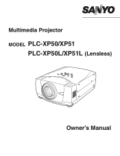 Sanyo XP51 Instruction Manual, PLC-XP51