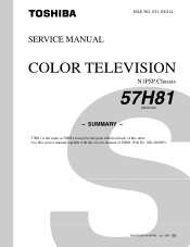 Toshiba 57H81 Service Manual
