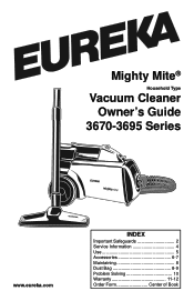 Eureka Mighty Mite 3670G User Guide