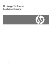 HP Xw460c HP Insight Software Installation Checklist