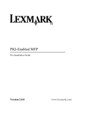Lexmark X782e PKI-Enabled Pre-Installation Guide