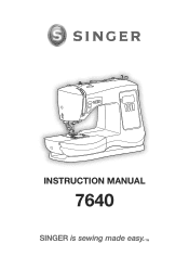 Singer Confidence 7640 Instruction Manual and Troubleshooting Guide