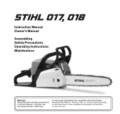 Stihl 017 Instruction Manual
