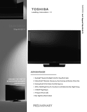 Toshiba 26AV502U Printable Spec Sheet