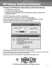 Tripp Lite SUINT2000XL UPS System Output Voltage Selection Instructions (English)
