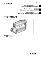 Canon ZR 800 ZR800 Instruction Manual