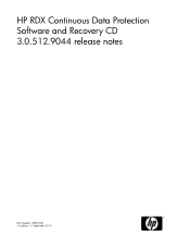 HP RDX320 HP RDX CDP CD release notes 3.0.512.9044 (5697-0367, September 2010)