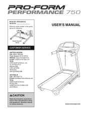 ProForm Performance 750 Treadmill Uk Manual