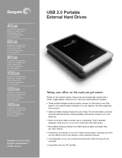 Seagate ST9160821U2-RK USB 2.0 Portable Data Sheet