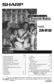 Sharp 25NM100 25NM100 Operation Manual