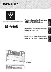 Sharp IG-A40UW IG-A40UW Operation Manual