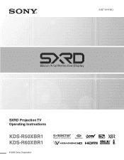 Sony KDS-R60XBR1 Operating Instructions
