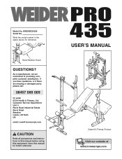 Weider Pro 435 Bench Uk Manual