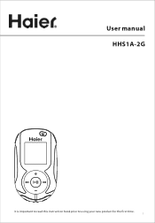 Haier HHS1A-2G Product Manual