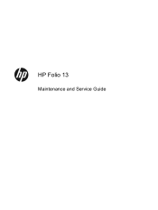HP Folio 13 User Manual