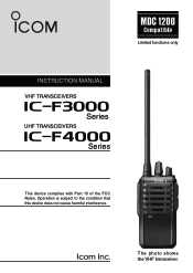 Icom F3001 / F4001 Instruction Manual