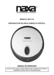 Naxa NPC-319 NPC-319 Spanish Manual