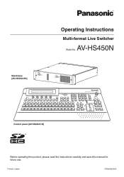 Panasonic AV-HS450NJ Operating Instructions