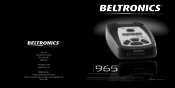 Beltronics Vector 965 Owner's Manual