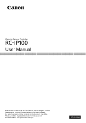 Canon RC-IP100 Remote Camera Controller User Manual