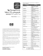 HP StorageWorks MSA 2/8 HP StorageWorks Fabric OS Commands V3.1.x/4.1.x Quick Reference Guide (AA-RTE6B-TE, June 2003)