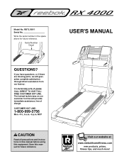 Reebok Rx4000 Treadmill English Manual