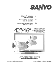 Sanyo DP42840 Owners Manual (w/ GXEA remote)