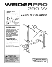 Weider Pro 290 W Bench Canadian French Manual