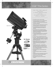 Celestron CGE Pro 925 Computerized Telescope CGE Pro Info Sheet